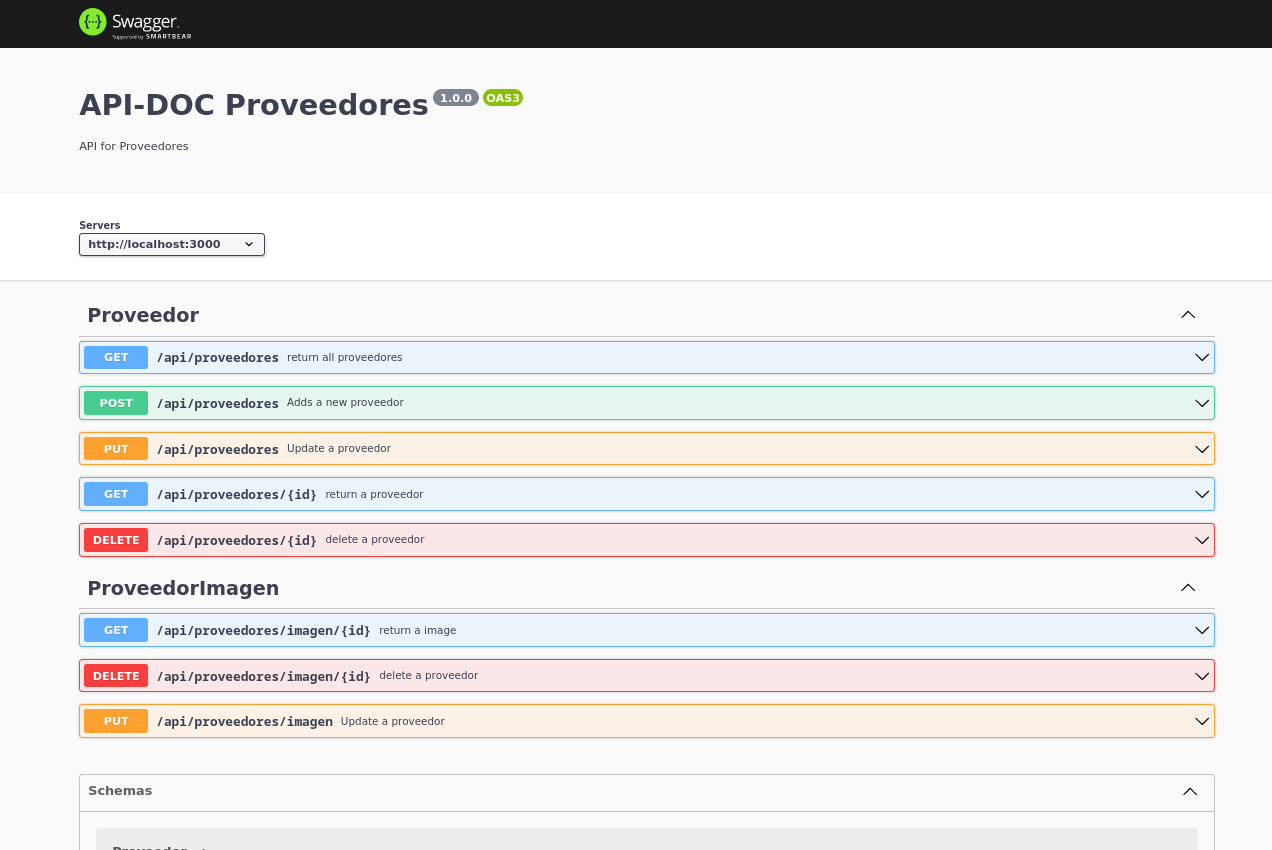 API REST de Proveedores